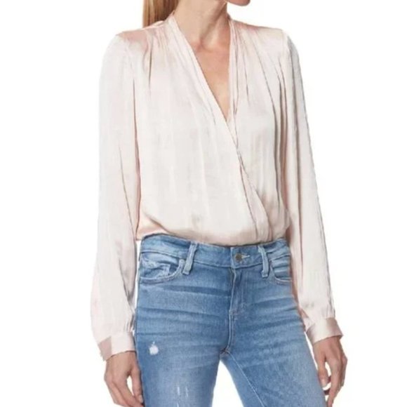 Paige Satin Sevilla Bodysuit in Cream Tan Size XS NWT - Picture 2 of 6